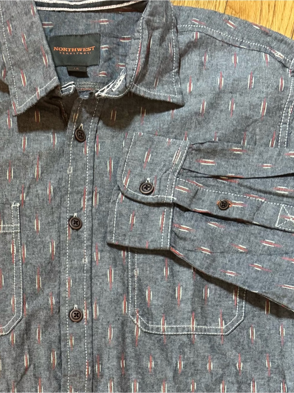 Northwest Territory Mens Southwestern Button Down Sz L Long Sleeve Ranch Cowboy
